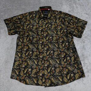 Silver Stone Modern Fit Shirt Men's 3XL Multicolor Paisley Short Sleeve Casual
